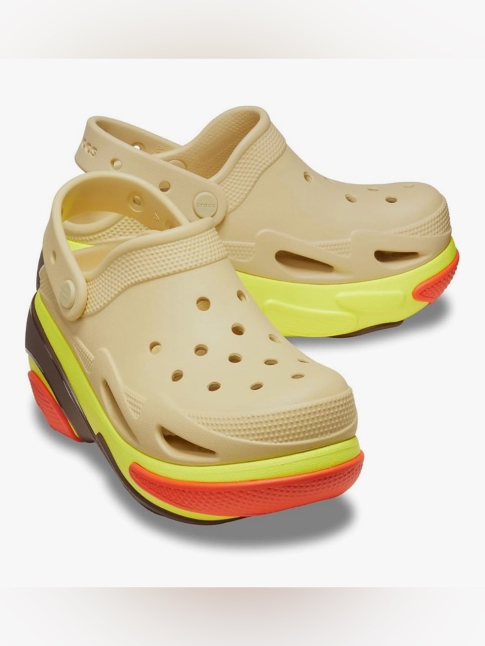 Crocs Unisex-Adult Bubble Crush Clogs - Seasame